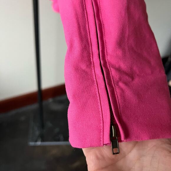 NWT Doland for Anthropologie Women's Pink Cropped Biker Jacket - size Medium - Picture 10 of 12